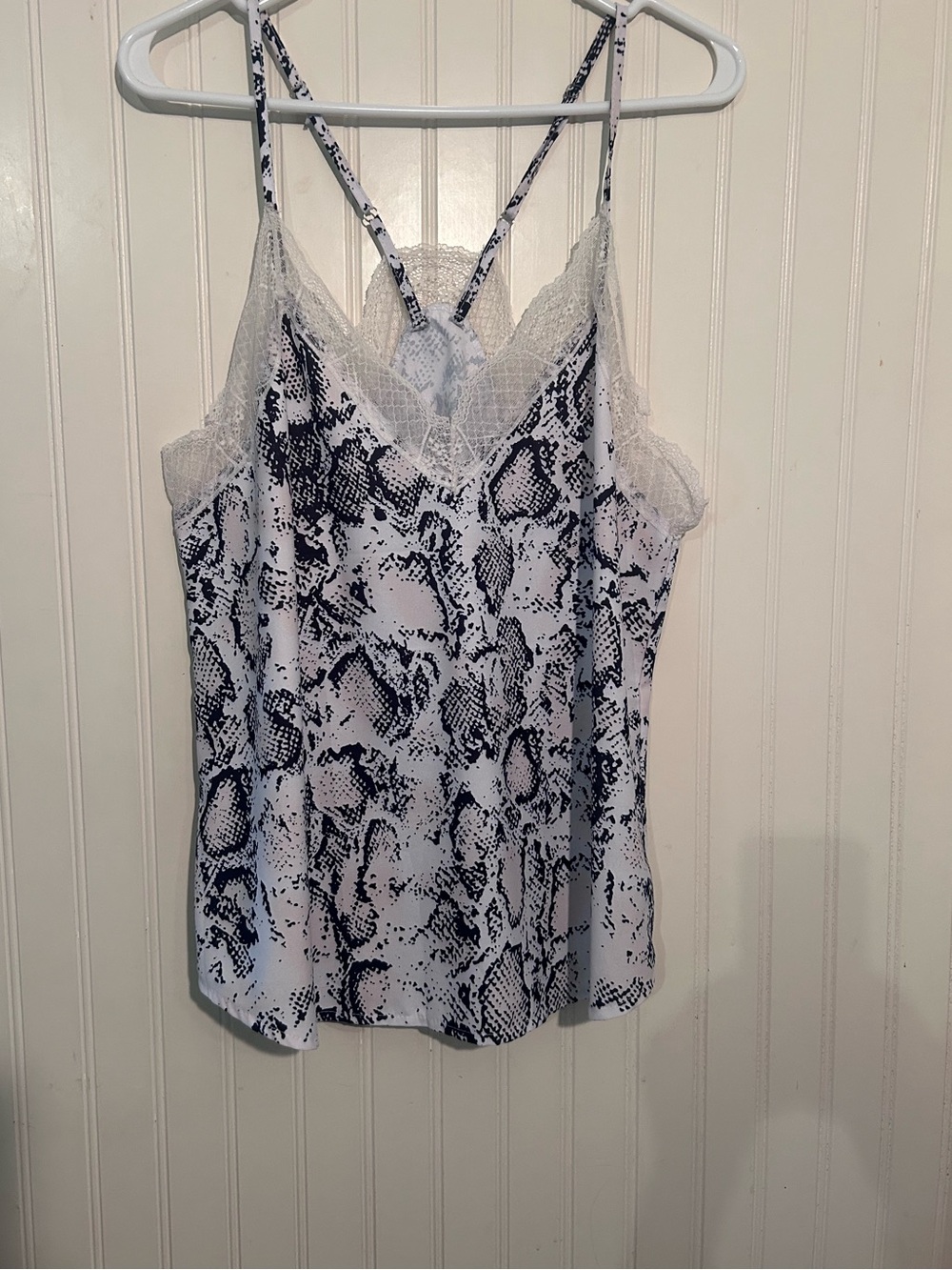 Black and White Snakeskin Print Sleeveless Camisole Top